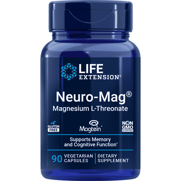 Life Extension, Neuro-Mag® Magnesium L-Threonate, 2000 mg of magnesium L-threonate, memory health, 90 capsules.