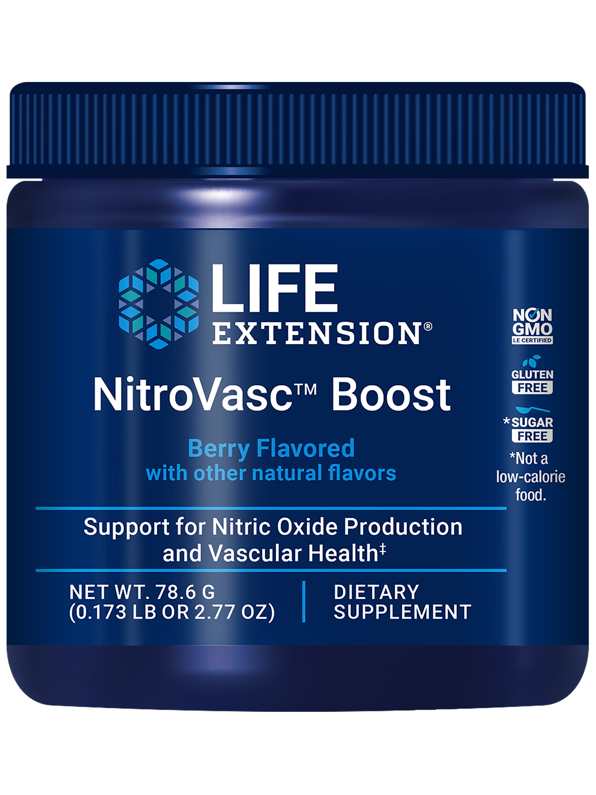 Life Extension NitroVasc Boost, Blood Flow Supplement, Nitric Oxide Support, Heart Health, L-arginine, Gluten-Free, Non-GMO, Vegetarian, 1 Scoop, 30 Servings