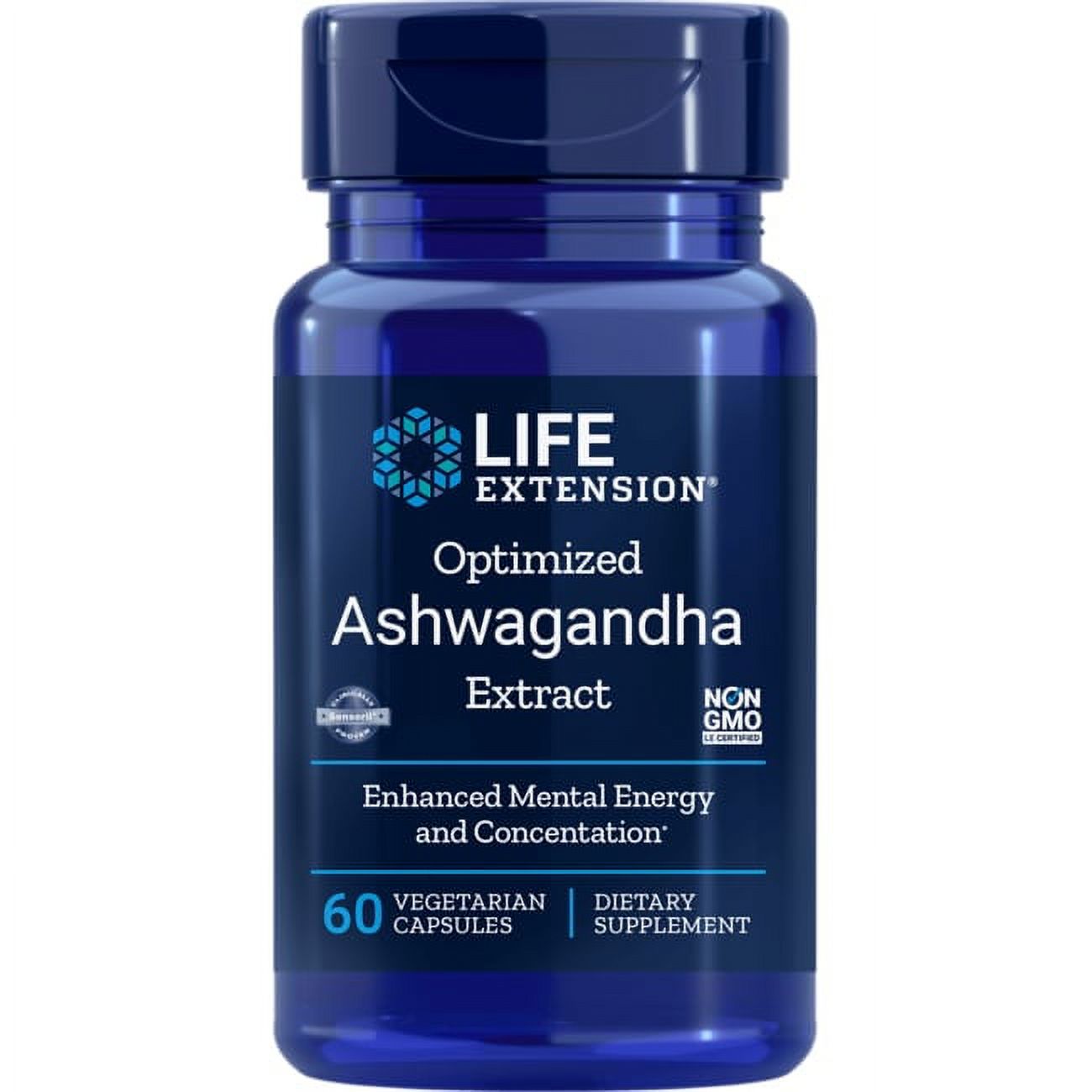 Life Extension - Optimized Ashwagandha Extract - Sensoril - 60 Vegetarian Capsules - image 1 of 2