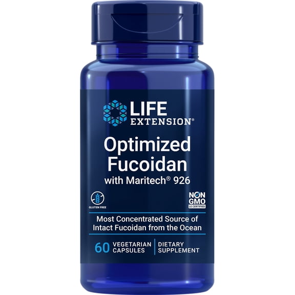 Life Extension Optimized Fucoidan with Maritech® 926, promotes healthy immune function, gluten-free, non-GMO, vegetarian, 60 capsules