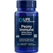 Life Extension Peony Immune - Helps maintain balanced immune cell activity - Gluten-Free, Non-GMO - 60 Vegetarian Capsules