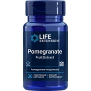 Life Extension Pomegranate Fruit Extract, 500 mg, antioxidant polyphenols for cardiovascular health, superfood, gluten free, non-GMO, vegetarian, 30 capsules