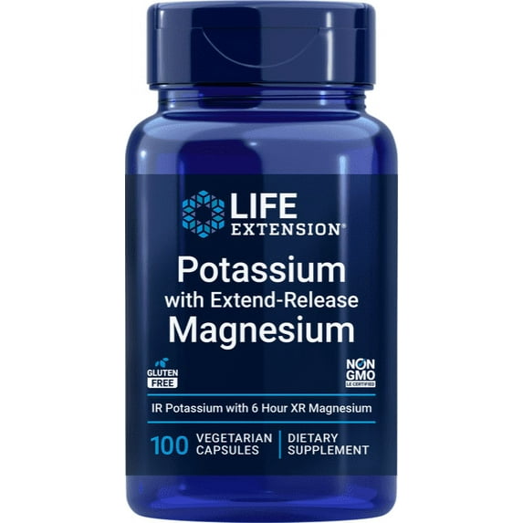 Life Extension Potassium with Extend-Release Magnesium, 100 Veg Caps