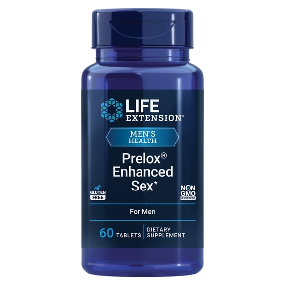 Life Extension Prelox Enhanced Sex French Maritime Pine Bark Extract , L-Arginine Male Sexual Health, Promotes Male Blood Flow Gluten-Free, Non-GMO 60 Tablets