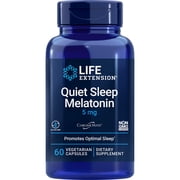 Life Extension Quiet Sleep Melatonin, 5 mg, Powerful Sleep Support, Gluten-Free, Non-GMO, Vegetarian, 60 Capsules
