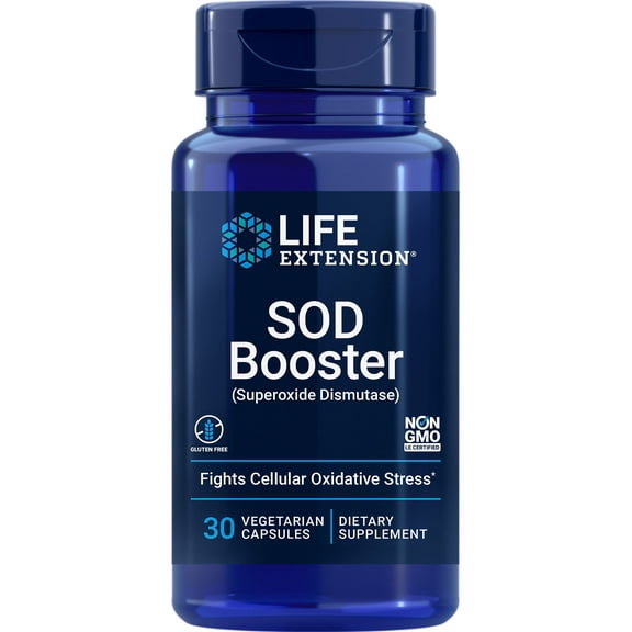 Life Extension SOD Booster - Helps Protect against Cellular Stress, SOD Production Support, Antioxidant Supplement - Gluten-Free, Non-GMO - 30 Vegetarian Capsules