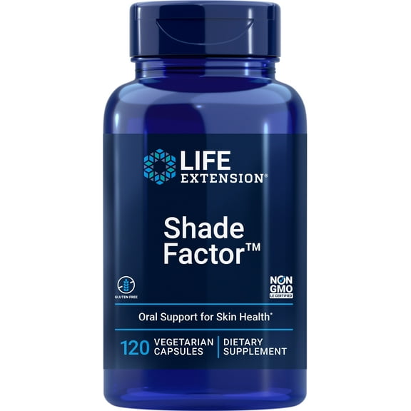 Life Extension Shade Factor, safeguard your skin from the inside out, gluten-free, non-GMO, vegetarian, 120 capsules