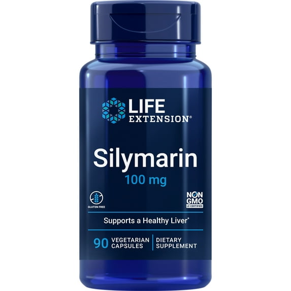 Life Extension Silymarin – Milk Thistle Extract – Supports Liver Health – Gluten-Free, Non-GMO, Vegetarian – 90 Capsules