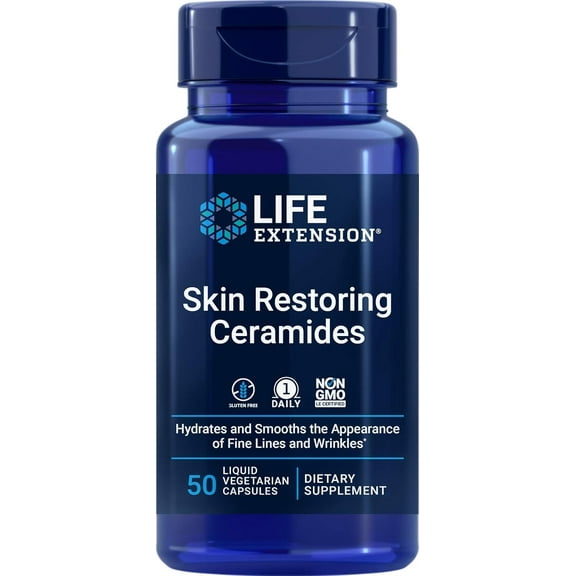 Life Extension Skin Restoring Ceramides, 50 Vegetarian Capsules