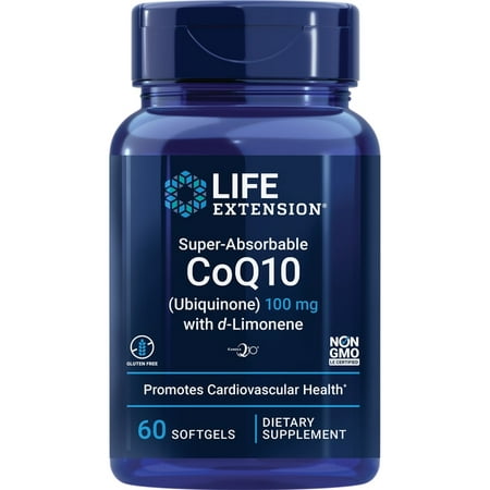 product image of Life Extension Super-Absorbable CoQ10 (Ubiquinone) with d-Limonene – Heart Health, Fight General Fatigue, Better Absorption – Gluten-Free, Non-GMO – 60 Softgels