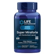 Life Extension Super Miraforte with Standardized Lignans, chrysin, nettle root, muira puama, maca, zinc, focused formula for testosterone benefits, vegetarian, gluten-free, non-GMO, 120 capsules