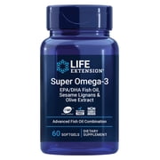 Life Extension Super Omega-3 EPA/DHA Fish Oil, Sesame Lignans & Olive Extract   Heart Health, Brain Health, Inflammation Health Support, Cholesterol Health Support, Gluten-Free, Non-GMO, 60 Softgels