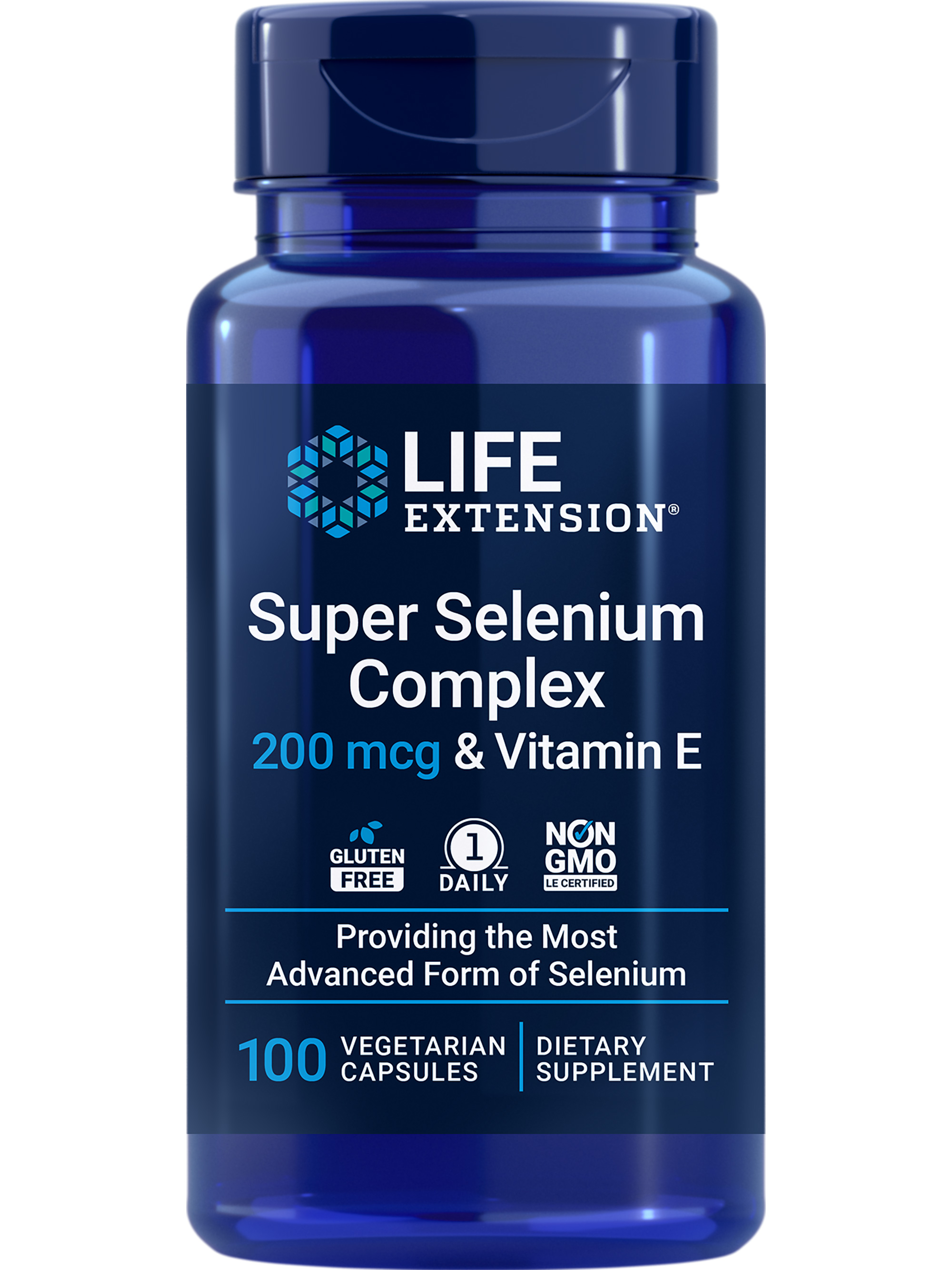 Life Extension Super Selenium Complex, 200 mcg – 3 Forms of Selenium, Vitamin E – Cellular Health & Longevity Support – Gluten-Free, Non-GMO, Vegetarian, 1 Daily – 100 Capsules - image 1 of 10