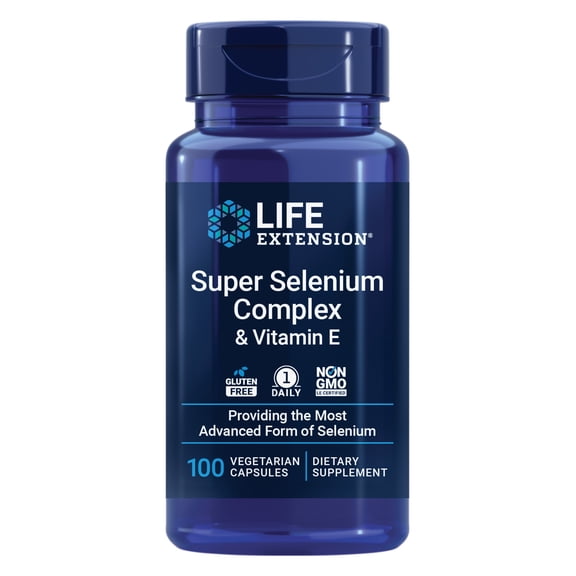 Life Extension Super Selenium Complex, 200 mcg – 3 Forms of Selenium, Vitamin E – Cellular Health & Longevity Support – Gluten-Free, Non-GMO, Vegetarian, 1 Daily – 100 Capsules