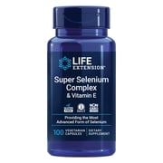 Life Extension Super Selenium Complex, 200 mcg – 3 Forms of Selenium, Vitamin E – Cellular Health & Longevity Support – Gluten-Free, Non-GMO, Vegetarian, 1 Daily – 100 Capsules