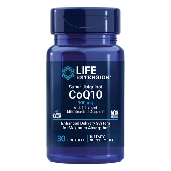 Life Extension Super Ubiquinol CoQ10 with Enhanced Mitochondrial Support™, heart health supplement, maximum absorption, 100 mg, non-GMO, gluten-free, 30 softgels