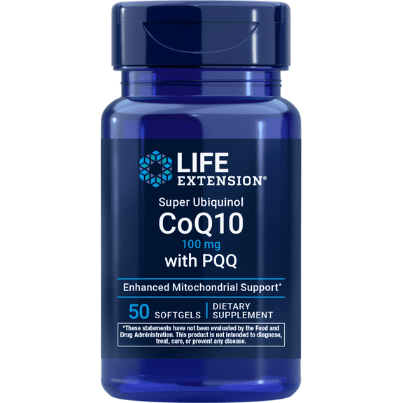 Life Extension Super Ubiquinol CoQ10 with PQQ, 50 Softgels