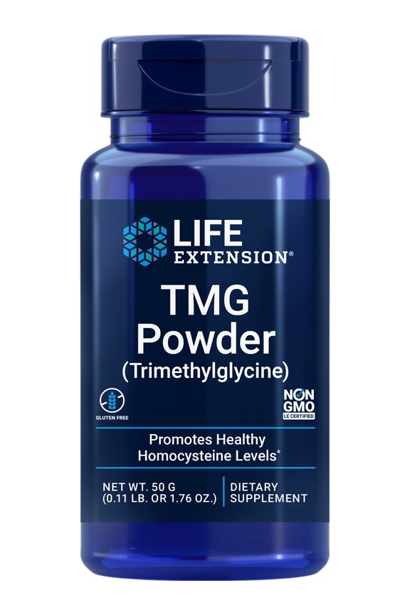 TMG Powder Trimethylglycine Helps Maintain Normal Homocysteine Levels, Heart Health Gluten-Free, Non-GMO, Vegetarian Net Wt. 50 g (0.11 lb. or 1.76 oz.)
