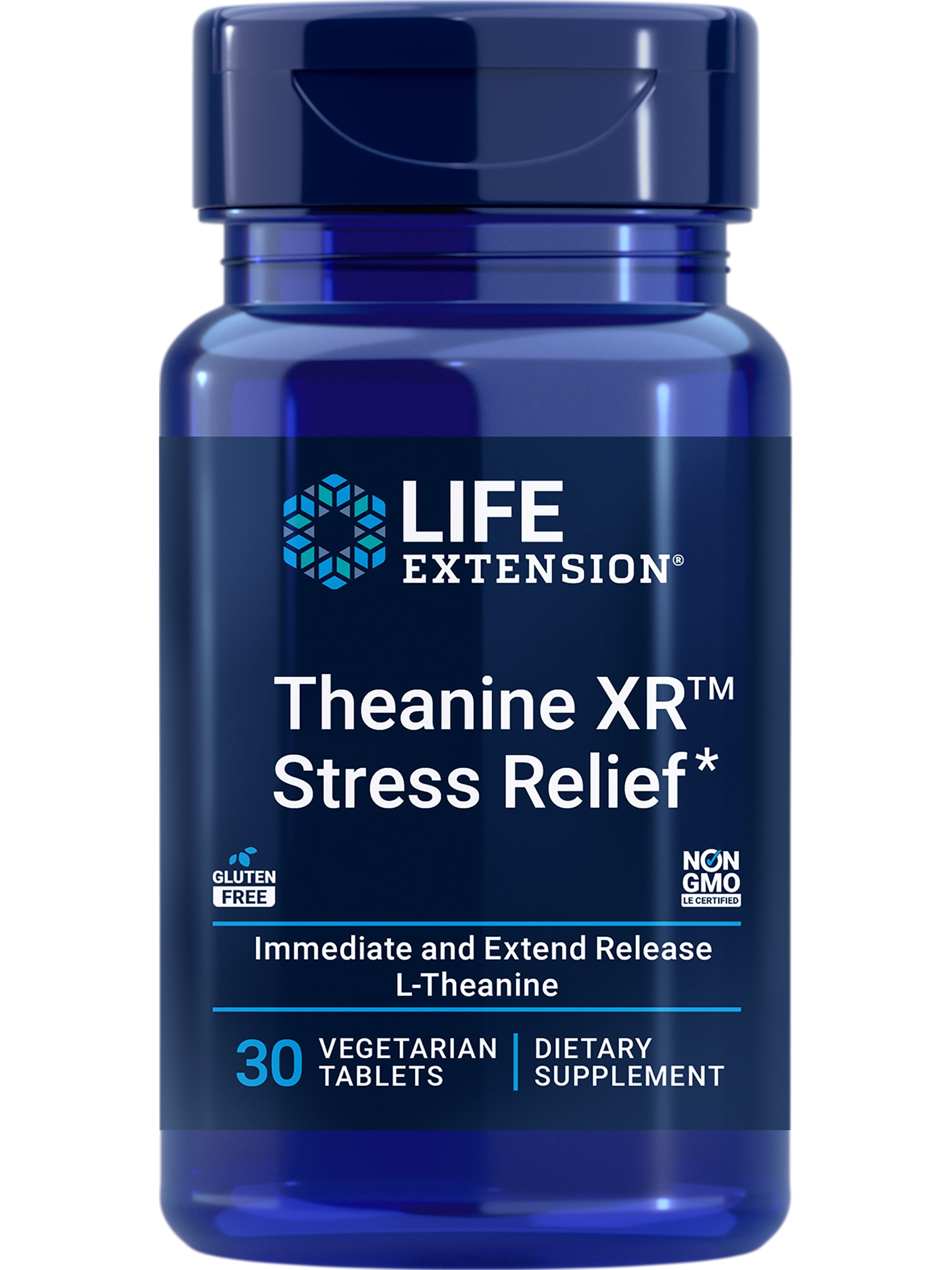 Life Extension Theanine XR™ Stress Relief – L-Theanine – Promotes a Calm Response to Daytime Stress – Non-GMO, Gluten-Free, Vegetarian – 30 Tablets