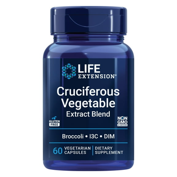 Life Extension Triple Action Cruciferous Vegetable Extract - Helps Maintain DNA Health & Already-Healthy Hormone Levels - Gluten-Free, Non-GMO - 60 Vegetarian Capsules
