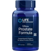Life Extension Ultra Prostate Formula, saw palmetto for men, pygeum, stinging nettle root, lycopene, 11 nutrients for prostate function, non-GMO, gluten-free, 60 softgels