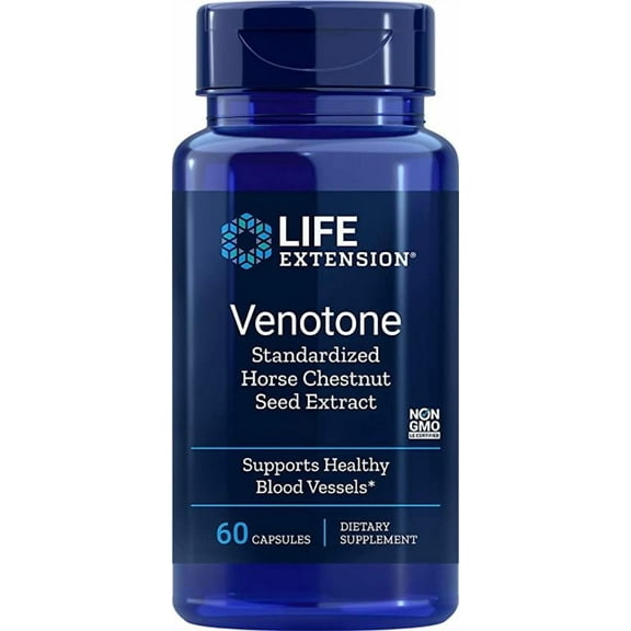 Life Extension Venotone  Standardized Horse Chestnut  Promotes Healthy Fluid Balance  Gluten-Free, Non-GMO  60 Capsules