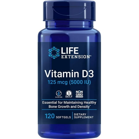 Life Extension Vitamin D3 125 mg (5000 IU), 120 Softgels