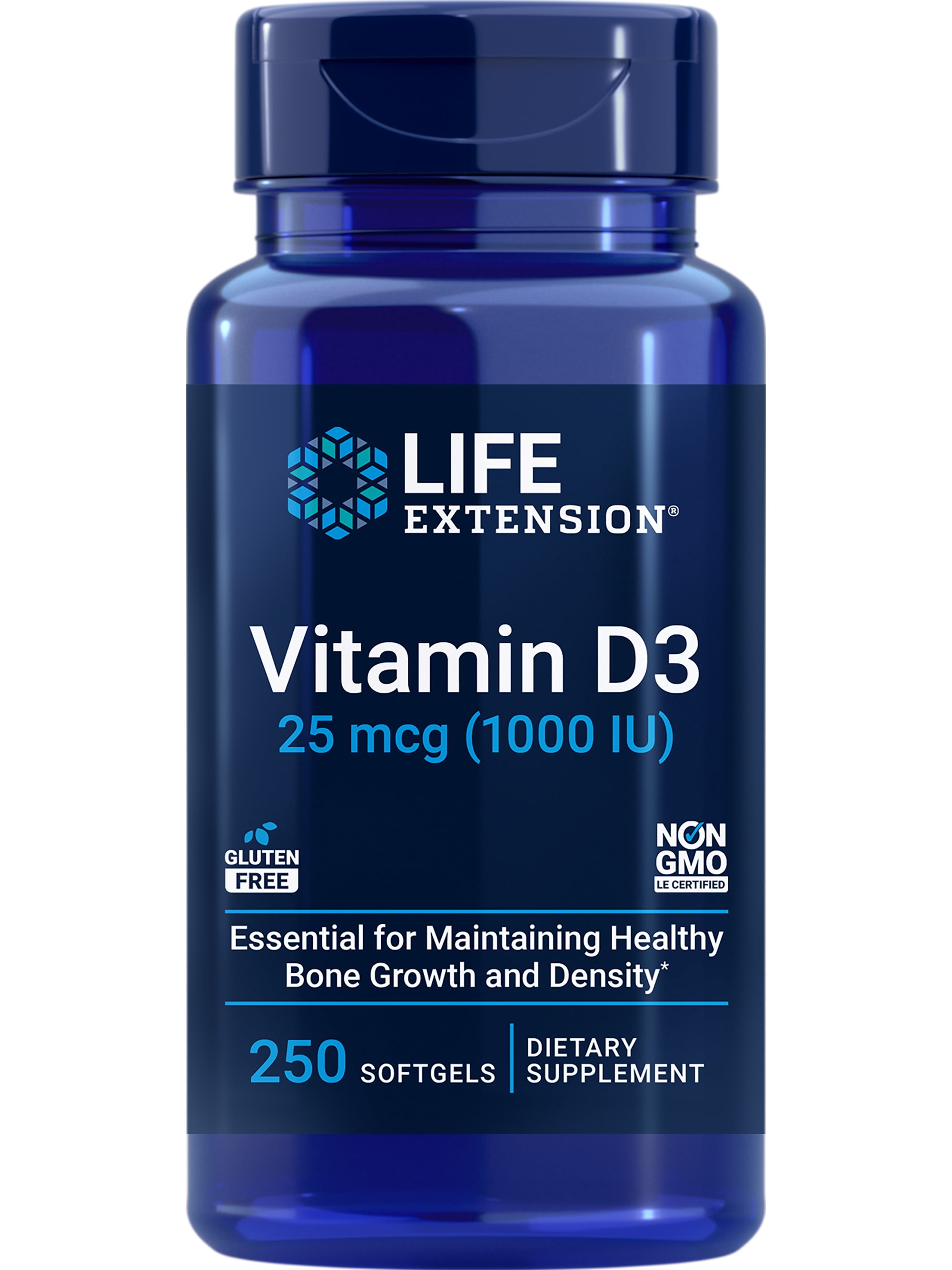 Life Extension Vitamin D3 25 mcg (1000 IU) Cognitive, Bone, Immune, Heart Health & Blood