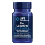 Life Extension Zinc Lozenges, zinc oxide, zinc gluconate, tasty fast-acting immune support, gluten-free, non-GMO, vegetarian, 60 lozenges