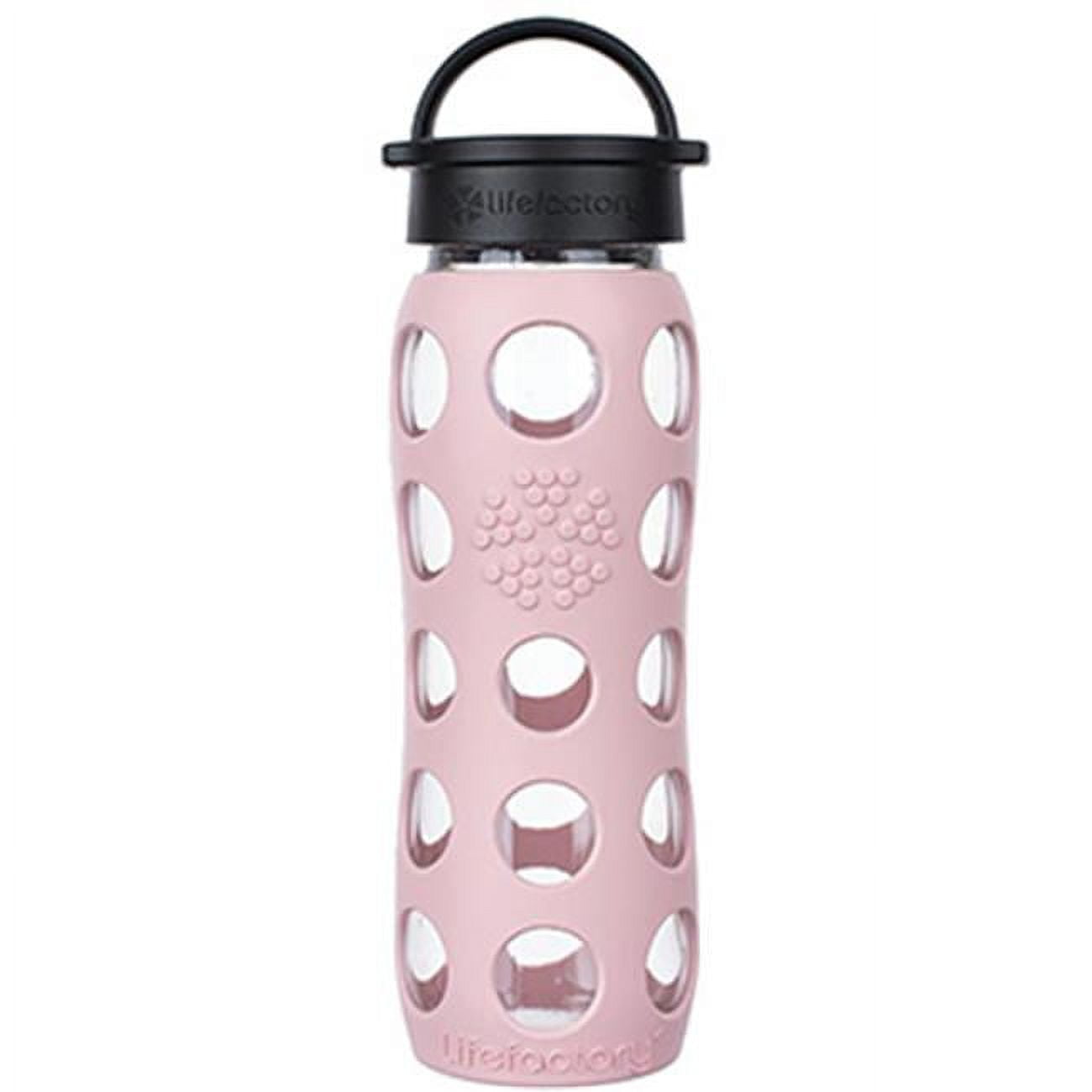Desert Rose Glass Hydration Bottle with Smart Lid, 22 oz