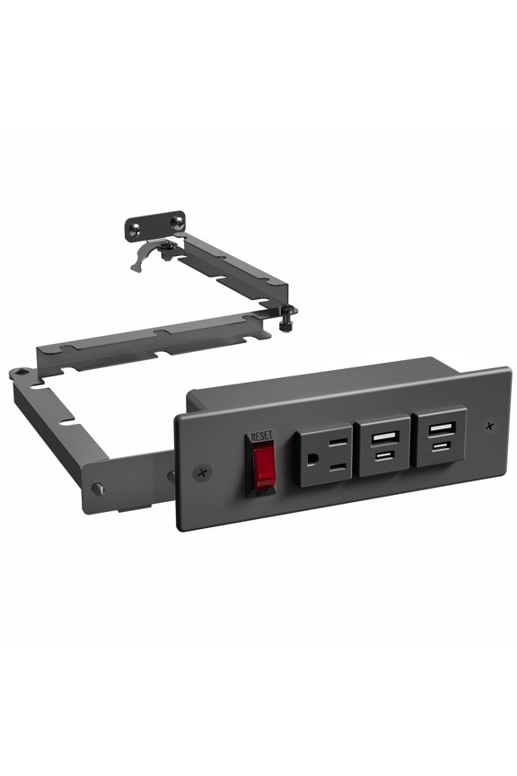 Compact In-Drawer Outlet Charging Station Power Strip