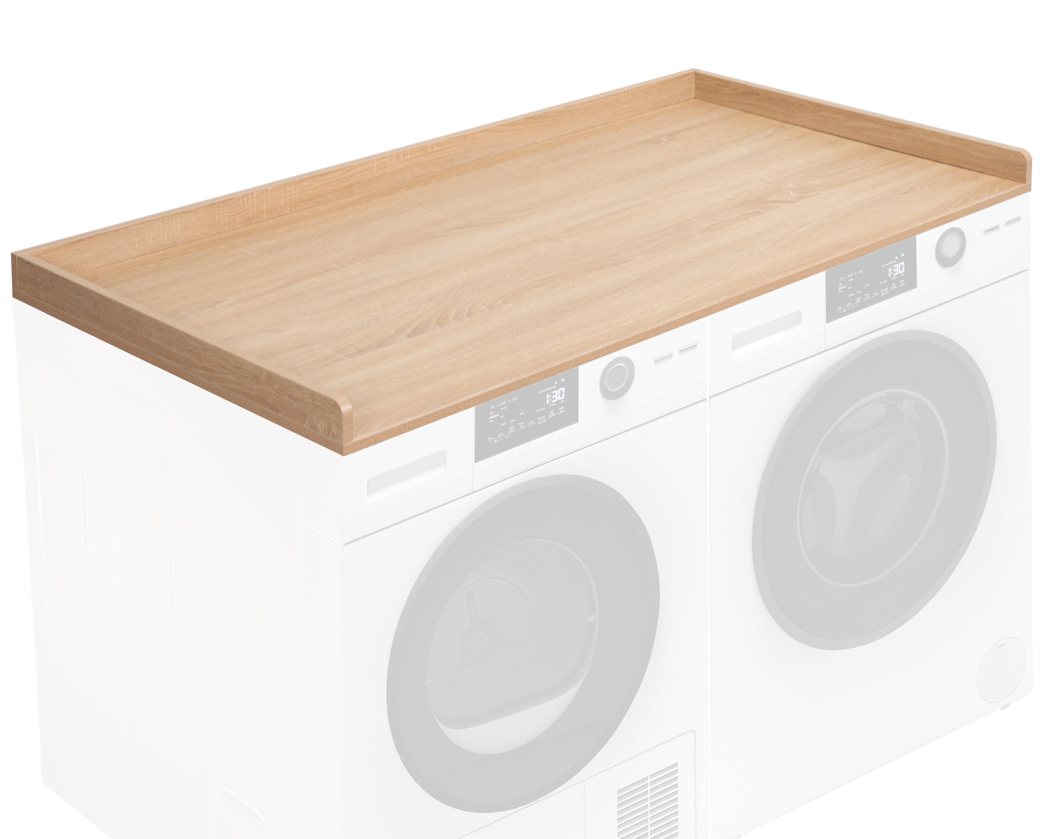 Light Wood Sliding Door Washer/Dryer Countertop