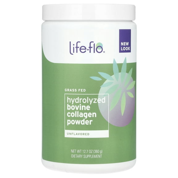 Life-Flo Hydrolyzed Bovine Collagen, Grass Fed | Supports Vibrant Skin & Hair, Bone & Joint Health | 12.7oz, 60 Serv.