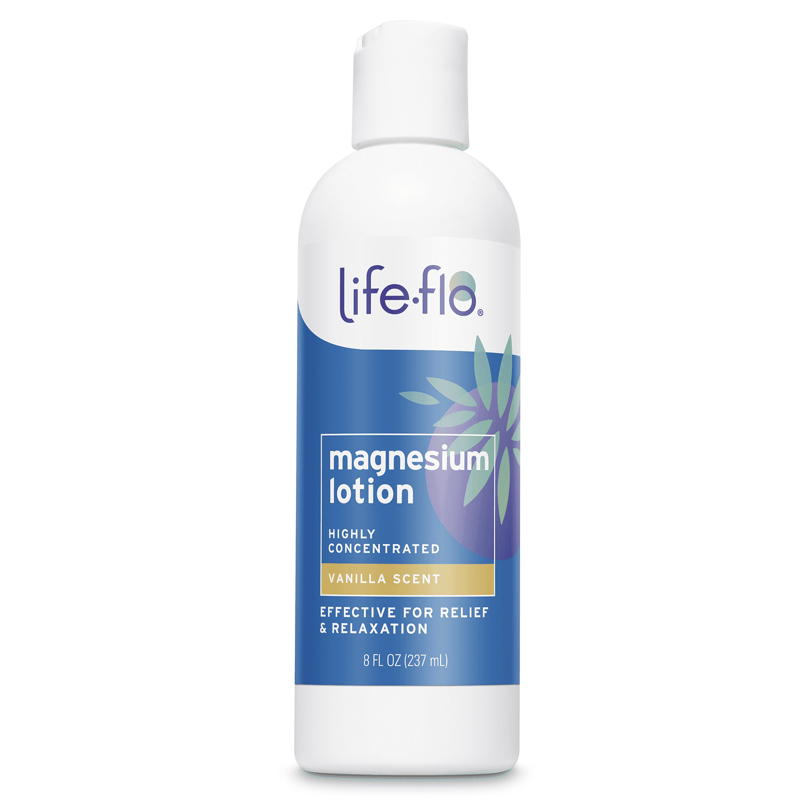 Life-flo Magnesium Lotion, Vanilla Scent - Relief and Relaxation with Magnesium Chloride from the Zechstein Seabed - Dermatologist Tested, Hypoallergenic, 60-Day Guarantee, Not Tested on Animals 8oz