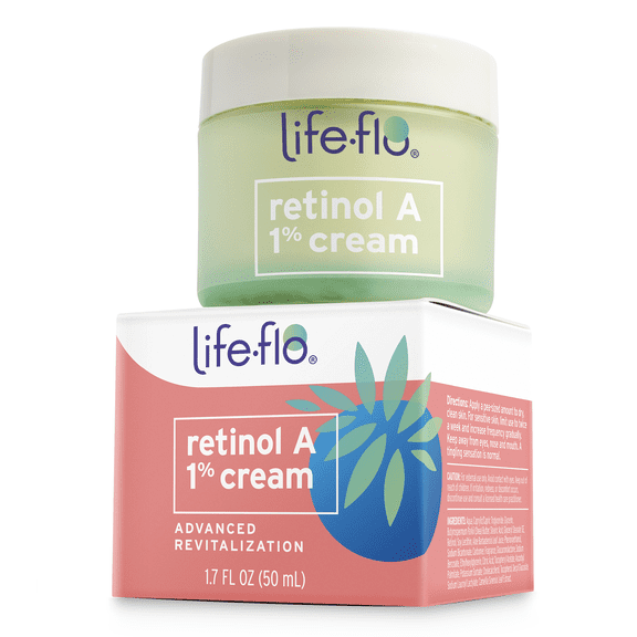 LIFE-FLO Retinol Face Cream - Face Moisturizer and Neck Cream w/ 1% Retinol Vitamin A, Green Tea and Vitamin E - Refines Skin, Minimizes Appearance of Fine Lines and Wrinkles, 60-Day Guarantee 1.7oz