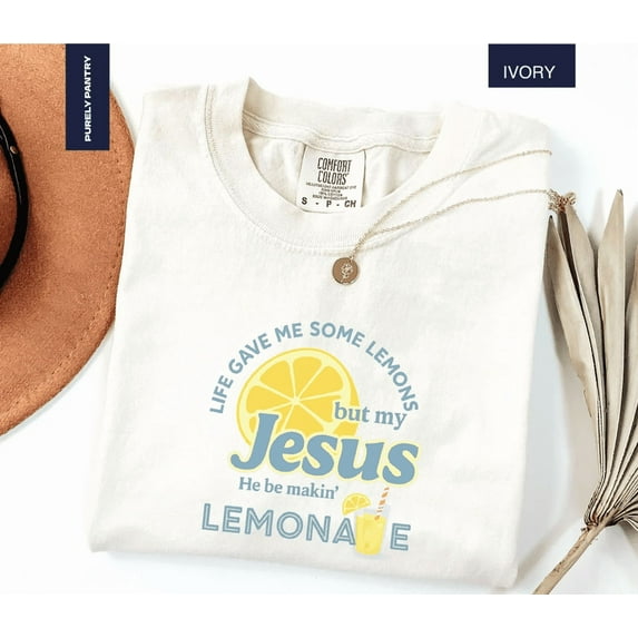 Life Gave Me Lemons But My Jesus Makes Lemonade T-Shirt – Comfort Colors Christian Faith Tee
