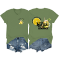 thumbnail image 1 of Life Gave Me Some Lemons But My Jesus He Be Making Lemonade V Neck Shirt Lemons Graphic Tees For Women, 1 of 7