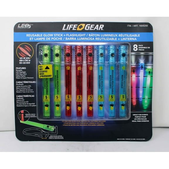 Life+Gear Multi-color Lightstick, 8 Pack