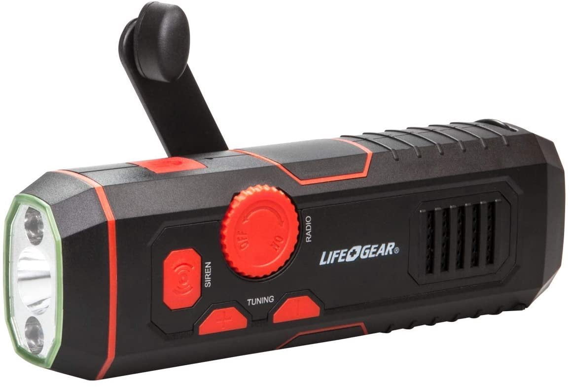 Life+Gear Stormproof Crank Light , Red,Black, 6.2" x 1.9" x 1.6"