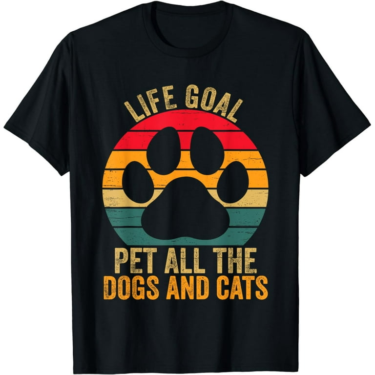 Funny Vintage Look My Life Goals Are To Pet All Dogs T-Shirt Funny Vintage Look My Life Goals Are To Pet All Dogs T-Shirt