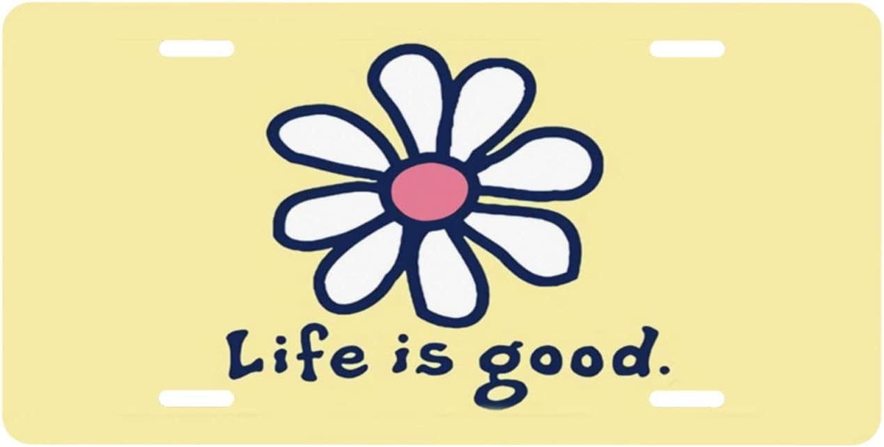 Life is Good Car Decorative Front License Plate,Vanity Tag,Metal Car