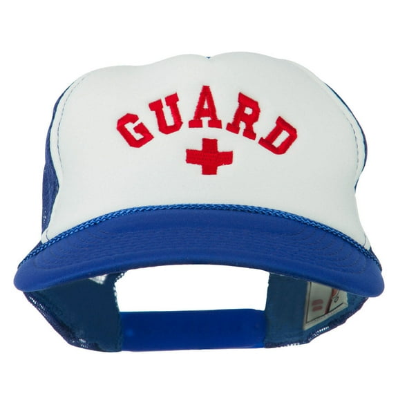 Life Guard Cross Embroidered Foam Mesh Back Cap - Royal White OSFM