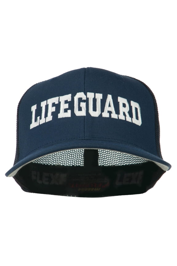 Life Guard Embroidered Flexfit Mesh Cap - Navy OSFM