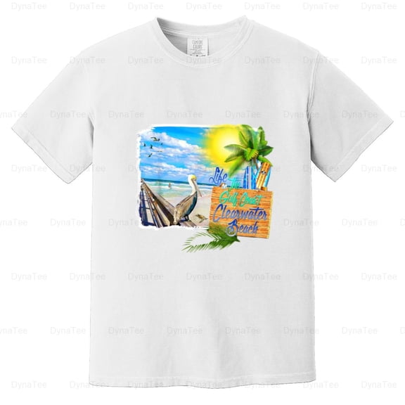 Life Gulf Coast Clearwater Beach Florida Summer Vacation Sun Comfort Color T-Shirt Unisex, up to 4XL