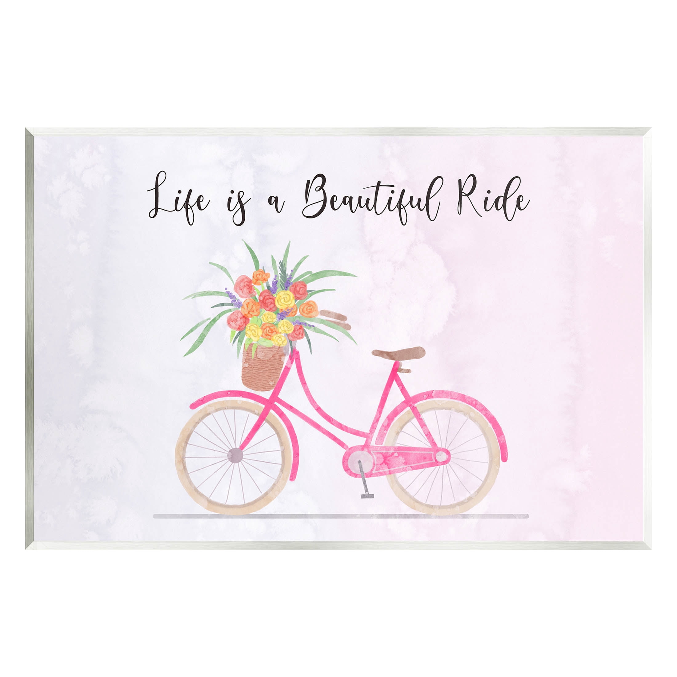 Life Is A Beautiful Ride Bicycle Inspirational Graphic Art Unframed Art Print Wall Art