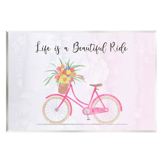 Life Is A Beautiful Ride Bicycle Inspirational Graphic Art Unframed Art Print Wall Art