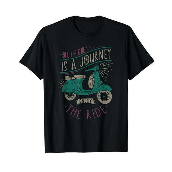Life Is A Journey Enjoy The Ride Moped Vintage Retro Scooter T-Shirt