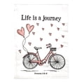 thumbnail image 1 of Life Is A Journey White 18 x 13 Double Applique Polyester Outdoor Garden Flag, 1 of 1