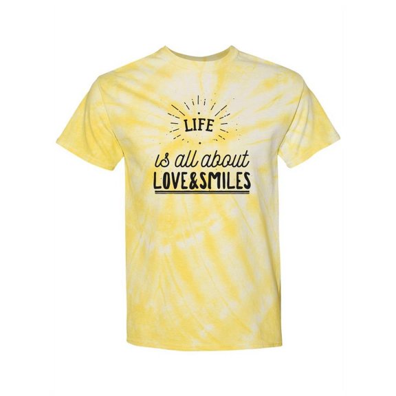 Life Is About Smiles Tie-Dye Cyclone Men -Smartprints Designs, Male Medium