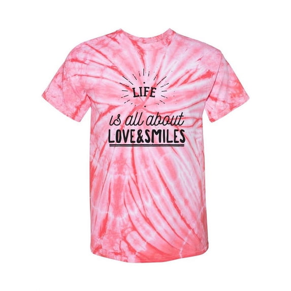 Life Is About Smiles Tie-Dye Cyclone Women -Smartprints Designs, Female Large